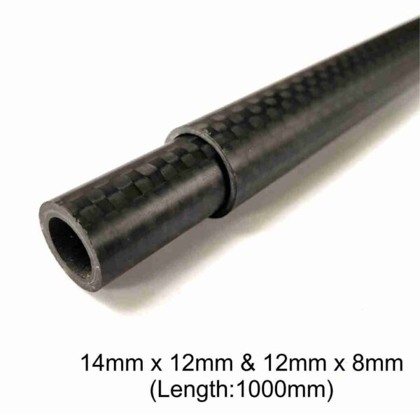 3K Roll Wrapped Carbon Fiber Tube – 8mm OD X 4-7mm ID X 1000mm – Universal RC & Hobby