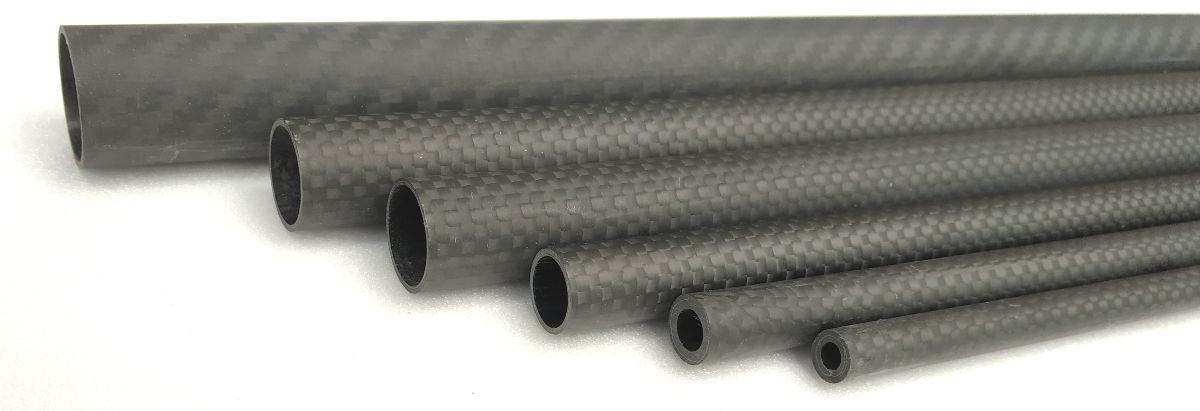 2 pcs Carbon Fiber Tube 16mm 2mm Thickness,16mmx12mmx420mm 3K roll Wrapped Twill Matte Surface OD 