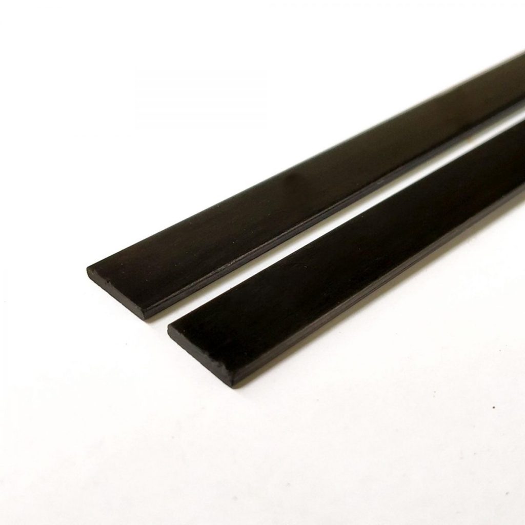 1 x Carbon Fiber Strip Pultruded 2mm Thickness x 10mm 12mm Width x 1000mm