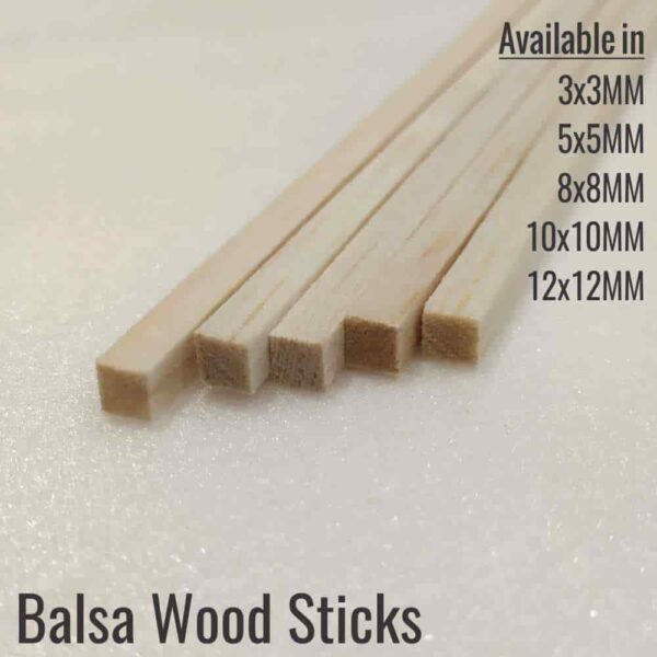 Balsa Wood Strips, Sticks (Square) 3MM, 5MM, 8MM, 10MM & 12MM - Vortex-RC