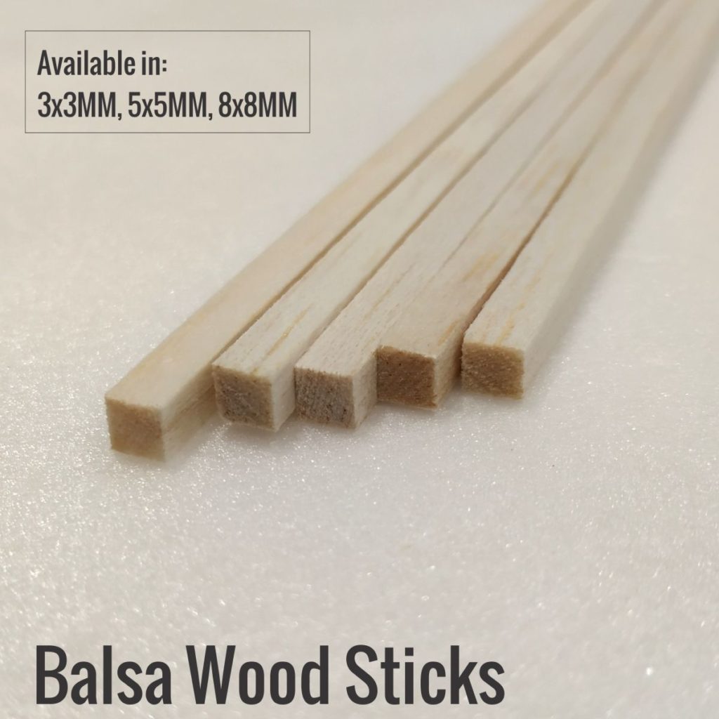 Balsa Wood Strips Sticks Square 3mm 5mm 8mm 10mm 12mm Vortex Rc
