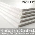 Fliteboard pro-5mm-24×12-inches-paper-laminated-foam-boards -5-sheets-pack