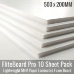 Fliteboard pro-5mm- 500x200mm-paper-laminated-foam-boards -10-sheets-pack